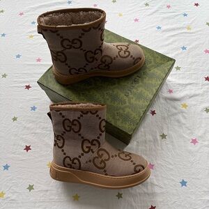 Gucci All-Over Double G Logo Lined Ankle Boots